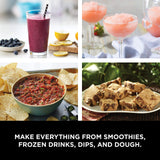 Ninja BL770 Mega Kitchen System, 1500W, 4 Functions for Smoothies, Processing, Dough, Drinks & More, with 72 Blender Pitcher, 64 Processor Bowl, (2) 16-oz. to-Go, Black, with 2 Nutri Cups + Lids Ninja