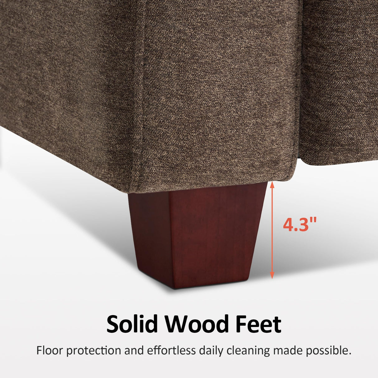 MCombo Zero Wall Recliner Sofa, Power Reclining Sofa, Wall Hugger Power Recliner Sofa with Adjustable Headrest, USB & Type C Ports, for Living Room, Fabric, HL198M3 (Coffee, 3-Seater) MCombo