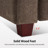 MCombo Zero Wall Recliner Sofa, Power Reclining Sofa, Wall Hugger Power Recliner Sofa with Adjustable Headrest, USB & Type C Ports, for Living Room, Fabric, HL198M3 (Coffee, 3-Seater) MCombo