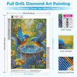 MOGTAA Bird Diamond Art Kits for Adults, 5D Full Drill Diamond Painting Kits for Adults Beginners, DIY Flowers Round Diamond Dots for Adults, Gem Art for Home Decor 12 X 16Inch MOGTAA