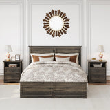 XIAO WEI Nightstand with Hidden Drawer, 25" Tall Farmhouse Bedside Table with 3 Drawers and 1 Open Shelf, Wood Rustic End Side Table, Small Dresser Drawers (Brownish Green Oak, 1PC) XIAO WEI