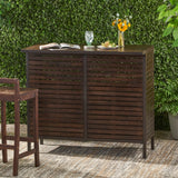 Christopher Knight Home Milos Acacia Bar Table, Dark Brown / Rustic Metal Christopher Knight Home