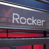 X Rocker Fortress Video Gaming Twin Loft Bed, Durable Black Metal Bed Frame, Built-in Desk and 3 Shelves, 77.64" x 59.17" x 72.05" X Rocker