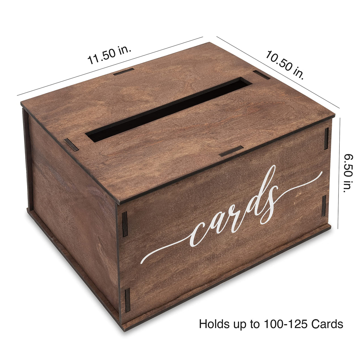 Wooden Wedding Card Box with Slot & Lid | Decorations for Reception for Wedding Gifts & Money | Baby & Bridal Shower, Graduation - Standard Size Heather & Willow