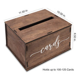 Wooden Wedding Card Box with Slot & Lid | Decorations for Reception for Wedding Gifts & Money | Baby & Bridal Shower, Graduation - Standard Size Heather & Willow