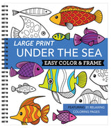 Large Print Easy Color & Frame - Under the Sea (Stress Free Coloring Book) WoodArtSupply
