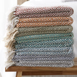 DII Rustic Farmhouse Double Diamond Woven Throw, 50x60, Cinnamon DII