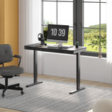 FLEXISPOT Comhar Electric Standing Desk with Drawer Desktop & Adjustable Frame Quick Install w/USB Charge Ports (Black, Wood) FLEXISPOT