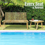 Melino Wooden Convertible Bench Picnic Table, Outdoor Bench Wood, FSC Certified Acacia, 500Lbs Weight Capacity, Park Bench for Outdoors, Porch, Balcony - Large Size Melino