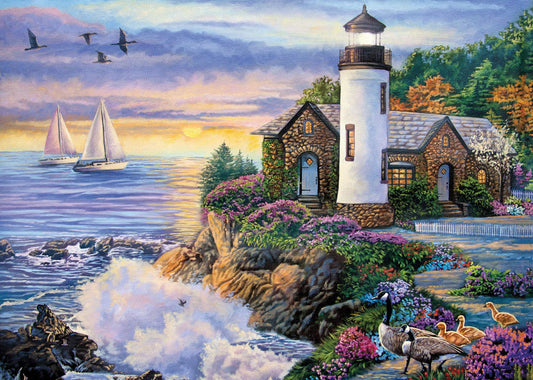 Bits and Pieces – 3000 Piece Jigsaw Puzzle for Adults – Perfect Dawn’ - Lighthouse Jigsaw Puzzle - Jigsaw Puzzle by Artist Laura Glen Lawson, Completed Puzzle Size: 32" x 45"