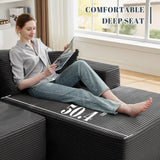 Mangodan 110” Cloud Sectional Couch, Boneless Sofa for Living Room, Modular Sectional Sofa with Deep Seat, Fluffy Couch with L-Shaped Chaise, No Assembly Required (Right-Facing Chaise, Dark Grey) Mangodan