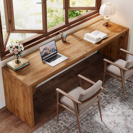 Tribesigns 78.7 Inches Long Computer Desk, Wooden Extra Long Desk Double Desk Workstation, 2 Person Desk for Home Office, Large Writing Desk for 2 People Tribesigns
