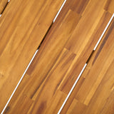 SAFAVIEH Outdoor Collection Leo Natural/Black Solid Wood Round Coffee Table SAFAVIEH