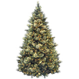 National Tree Company Carolina Pine 7.5 Foot Artificial Holiday Prelit Christmas Tree w/750 Clear Lights, Pinecones, 1399 Branch Tips and Metal Stand National Tree Company