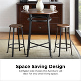 Dorel Living Montgomery 3-Piece Dining Set, Dark Mahogany - DHP