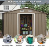 Kurapika 10 x 8FT Outdoor Storage Shed Waterproof, Large Garden Tool Shed with Air Vents and Lockable Sliding Door, Shed Storage House, Metal Shed Outdoor Storage for Garden, Patio, Backyard, Lawn Kurapika