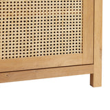 Walker Edison Boho Arched Rattan 2-Door Sideboard, 58 Inch, English Oak Walker Edison