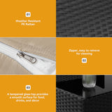 Kurapika Patio Furniture Set 4 Pieces Outdoor Wicker Rattan Chairs Conversation Sets w/Coffee Table, Rocking Bistro Set, for Patio Backyard Lawn (Sand) Kurapika