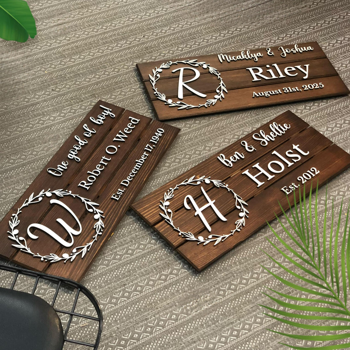 Personalized Wooden Monogram Family Sign with Couples Names, Custom Name Sign, Unique Wedding Gift for Couples, Rustic Established Date Plaque, Anniversary Gifts for Wife or Husband Gifts aydan's unique finds