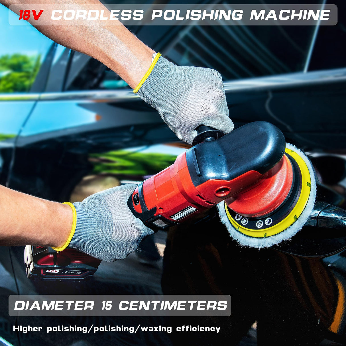 IRONFIST Cordless Orbital Polisher for Milwaukee M18 Battery, Car Polishing Waxer Machine 6inch work disk with brushless motor 6 speeds 750-6800RPM, (No Battery) IRONFIST