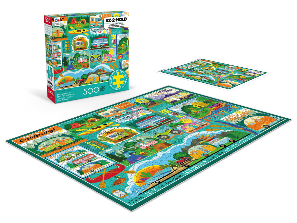 Ceaco - Tracy Flickinger - Camping Road Trip - 500 Larger Piece Jigsaw Puzzle Ceaco