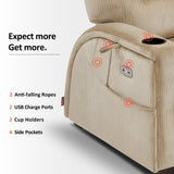 MCombo Power Zero Gravity Recliner Chair with Adjustable Headrest for Living Room, Fabric ZG334 (Beige) MCombo