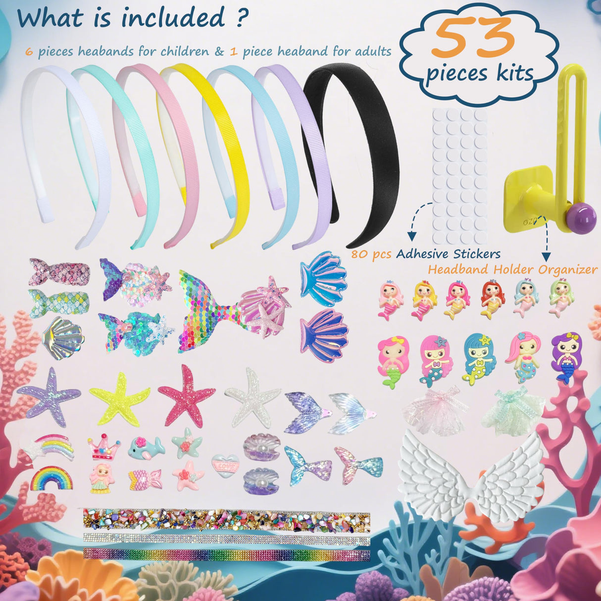 GO2HEJING Headband Making Kit for Girls - Make Your Own Fashion Headbands, Hair Accessories for Girls, DIY Arts and Crafts Gifts for Ages 6-9 Years Old GO2HEJING