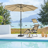 Yaheetech Outdoor Zero Gravity Chair Foldable Recliner Adjustable Patio Lounge w/Canopy Shade, Side Cup Holder Tray, Carry Strap for Garden Beach Lawn Deck Beige/1 Yaheetech
