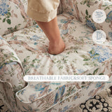 MELLCOM Floral Accent Chair, High Back Upholstered Armchair with Solid Legs, Leisure Single Sofa Chair for Living Room, Bedroom, Home Office, Light Blue Floral&Bird MELLCOM