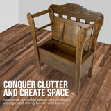 Peaceful Classics Bench with Storage - Small Wooden Storage Bench for Entryway, Hallway, Mudroom, Farmhouse, Bedroom, & Living Room, Amish Handmade Furniture Storage Organizer, Special Walnut Peaceful Classics