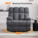 Eiayeebil Oversized Swivel Rocker Recliner Chair Set of 2 for Adult, Rock Recliner for Big Man, Extra Wide Manual Recliners, Overstuffed Soft Rocking Sofa Chair,Light Grey Eiayeebil