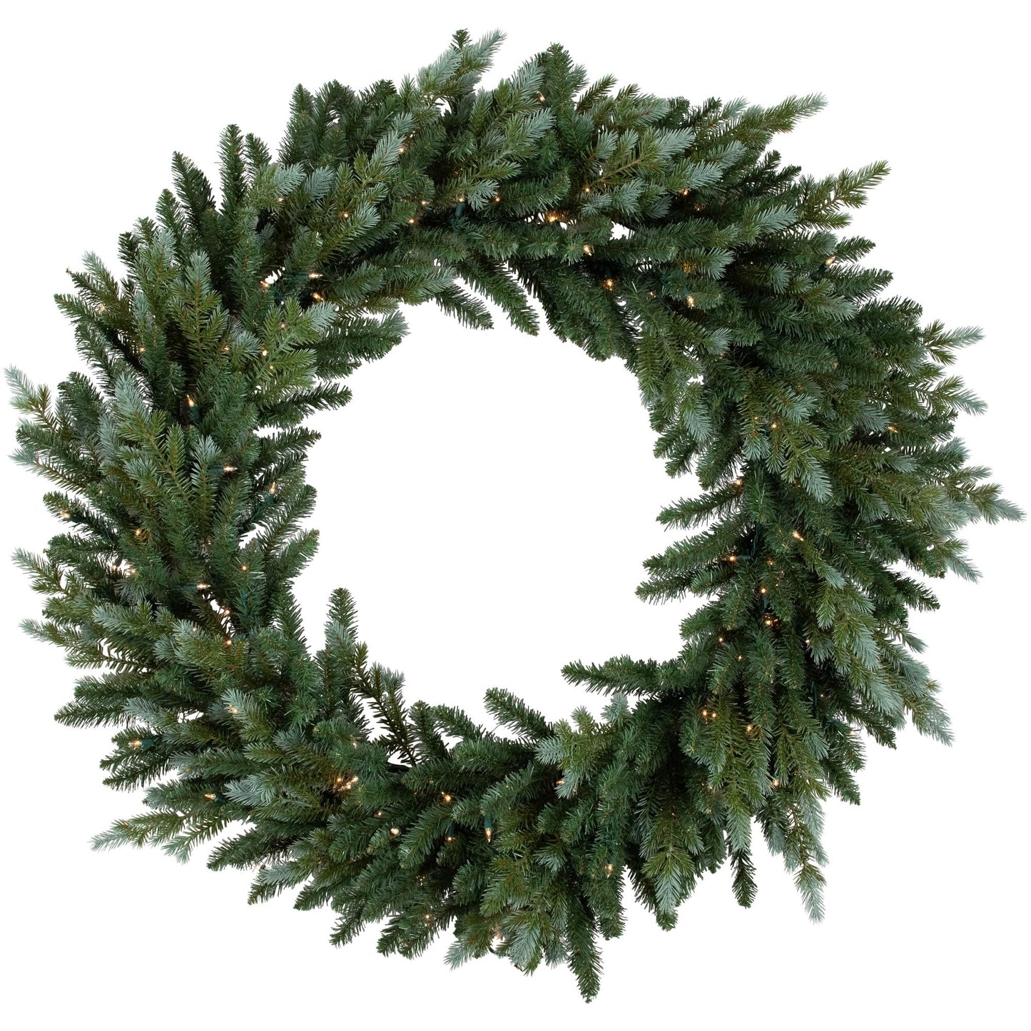 Northlight Pre-Lit Blue Spruce Artificial Christmas Wreath Clear Lights, 48", Green