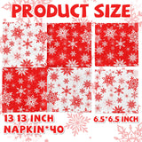 Christmas Snowflake Napkins, 40Pcs Red and White Winter Wonderland Snowflakes Napkins Disposable Luncheon Dinner Hand Napkin Towel for for Xmas Winter Holiday New Year Birthday Party Decorations CMUSKO