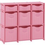 9 Cube Closet Organizers And Storage | Includes All Storage Cube Bins | Easy To Assemble Closet Storage Unit With Drawers | Room Organizer For Clothes, Baby Closet Bedroom, Playroom, Dorm (Pink) NEATERIZE