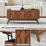 Bifins Coffee Table, Lift Top Coffee Table with Hidden Compartment,Mid Century Modern Lift Tabletop for Home Living Room Office Bifins