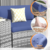 Amopatio Outdoor Patio Sectional Furniture Sets, 11 Pcs Curved Patio Couch with Storage Armrest Table and 4 Pillows, Half-Moon Outdoor Sofa Fit Porch Poolside Garden (Included Waterproof Cover) Amopatio