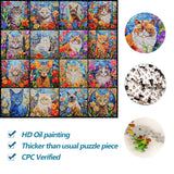 Bgraamiens Puzzle- Stained Glass Puzzle Cat Puzzles for Adults 1000 Pieces, Colorful Kitten Collage Puzzles 1000 Pieces,Challenging Jigsaw Puzzles for Adults Bgraamiens