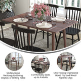 Taylor & Logan Haisley Dark Walnut 47" Mid-Century Modern Wood Dining Table Taylor & Logan