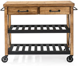 Crosley Furniture Roots Rack Industrial Rolling Kitchen Cart, Natural Crosley Furniture