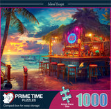 Prime Time Puzzles 1000 Piece Jigsaw Puzzle for Adults - Beach Bar at Sunset - Challenging Puzzle Perfect for Game Nights - 1000 Piece Puzzle for Adults. 20x27 inches(Island Escape) Prime TIme Puzzles