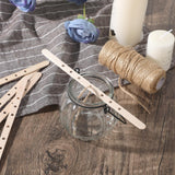 Gjinxi Wooden Candle Wick Holders 50 Pcs Multiwick Centering Device Holders Supplies Crafting Making Candle Wicks Bars Wax Stick Clips Center Tool for DIY Material Package Mold Gjinxi