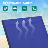 YITAHOME Outdoor Chaise Lounge Chair Set of 3, Pool Lounge Chairs with Side Table & 5-Position Adjustable Backrest, Sunbathing Recliner for Poolside, Backyard, Lawn, Deck - Navy YITAHOME