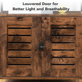 HOOBRO Cat Litter Box Enclosure, Louvered Hidden Cat Litter Box, Enclosed Cat Litter Box Furniture with Extra Storage Space, Side Table, Nightstand, Multifunctional, Rustic Brown BF66MW01 HOOBRO