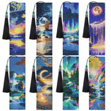 Sitsink Landscape Diamond Art Bookmarks - 8 Pcs Polar Lights Aurora Diamond Painting Kits Bookmarks Set Scenery Design Sitsink