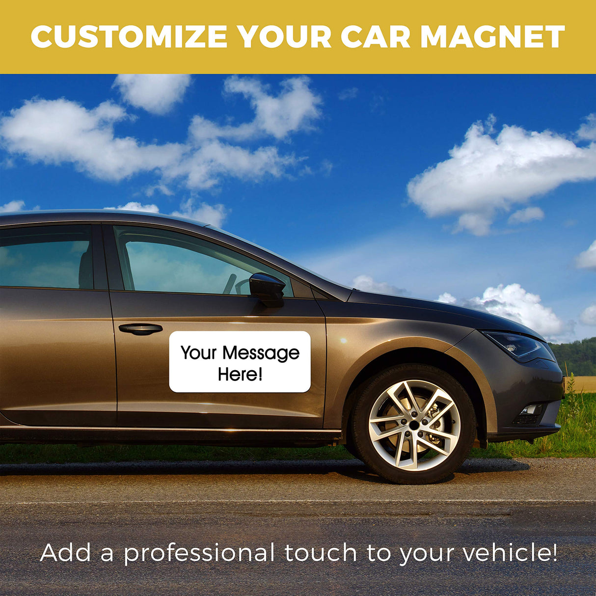 Set of 2 – 24” X 12” Car Door Magnets, Magnetic Car Signs, Flexible Magnetic Signs for Vehicles, White PVC Finish and Round Corners, Strong Durable Car Magnets, Magnetic Thickness 30 Mil. GlossyEnd