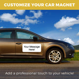 Set of 2 – 24” X 12” Car Door Magnets, Magnetic Car Signs, Flexible Magnetic Signs for Vehicles, White PVC Finish and Round Corners, Strong Durable Car Magnets, Magnetic Thickness 30 Mil. GlossyEnd