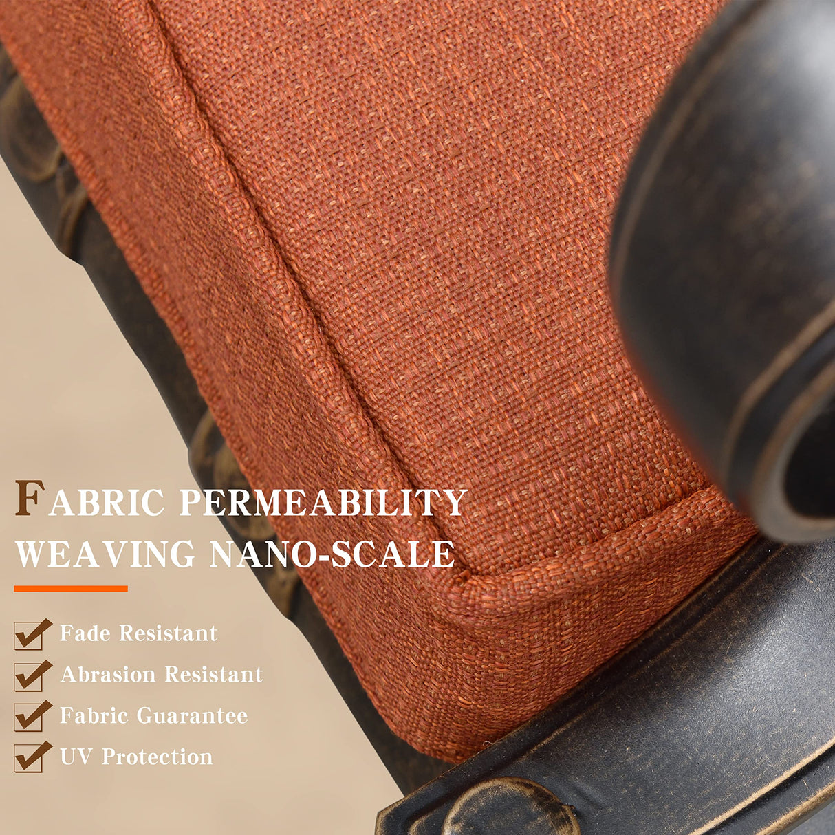 PURPLE LEAF 7 Pieces Outdoor Dining Set Cast Aluminum with 6 Armchairs and 47" Round Table, Cushion and Pillow Included, for Lawn Yard Garden Patio Dining Sets, Brick Red PURPLE LEAF