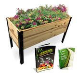 Wooden Raised Planter Box with Steel Legs-Elevated Outdoor Patio Garden Bed Kit to Grow Vegetables -Natural Rot Resistant Wood - 35.5'' W x 15.5'' L x 21.7'' (Tall) - Backyard Expressions (911214-NW) BACKYARD EXPRESSIONS PATIO · HOME · GARDEN