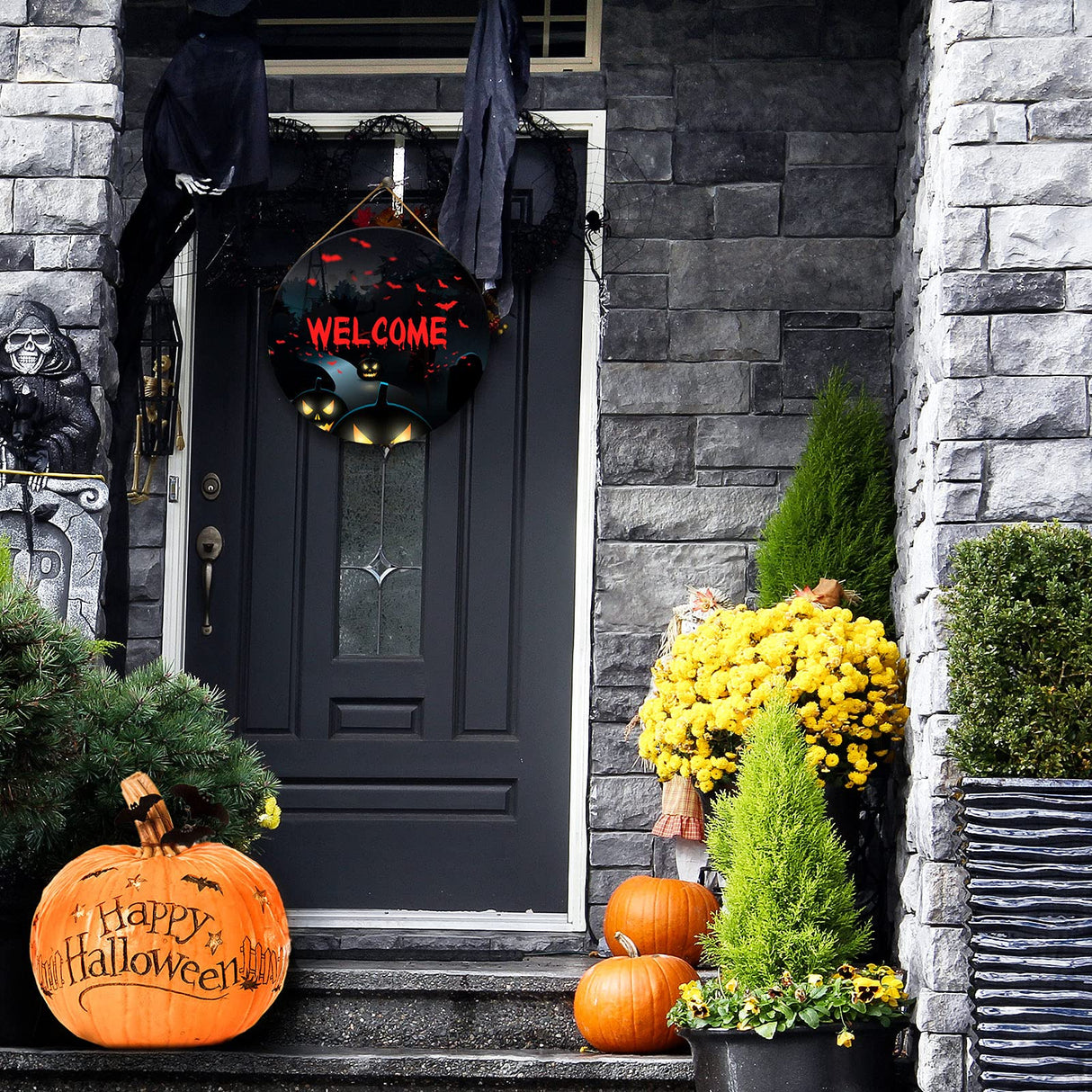 Round Wood Circles for Crafts Round Wood Cutouts Unfinished Round Wood Discs for Door Hanger Design Wood Burning (1, 24 Inch) Jetec