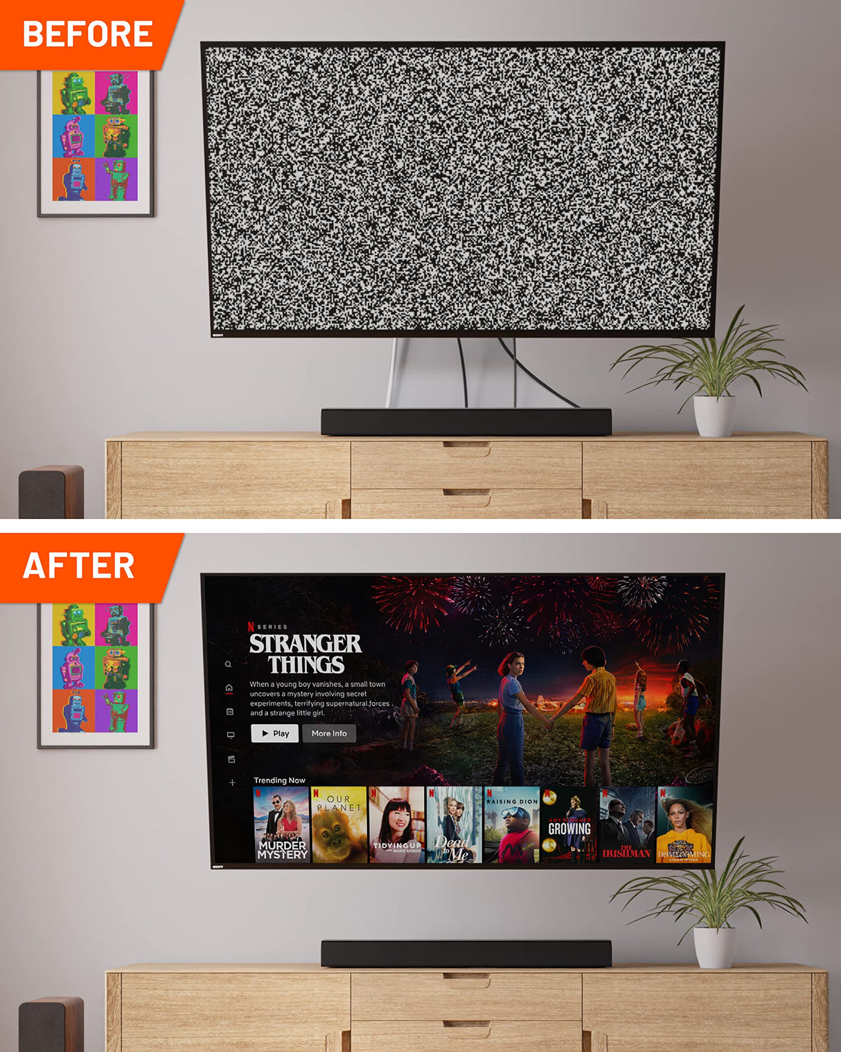 ECHOGEAR TV Cord Hider for Wall Mounted TV - Cable Management Kit Hides TV Wires - Includes 2 Pass Throughs, Locking Brackets, and Hole Saw Drill Attachment (White) ECHOGEAR